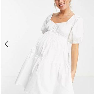 ASOS Missguided Maternity-Puff-Sleeve Mini Dress